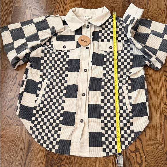 BiBi Checkerboard Shacket in Black & Cream medium - Picture 11 of 13